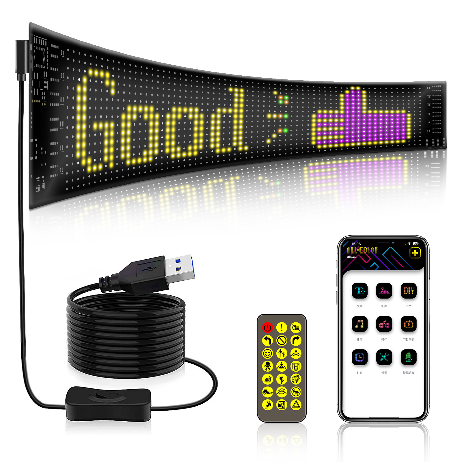 Programmable flex led display. Programmable flex led display